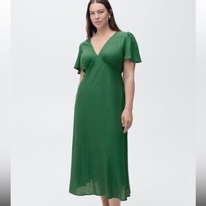 MANGO FLORAL LINEN-BLEND DRESS